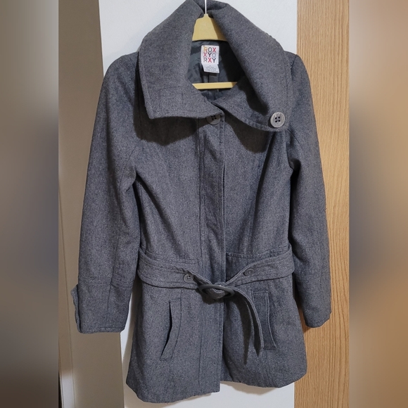 Wool Blend Gray Belted Coat - Picture 1 of 10